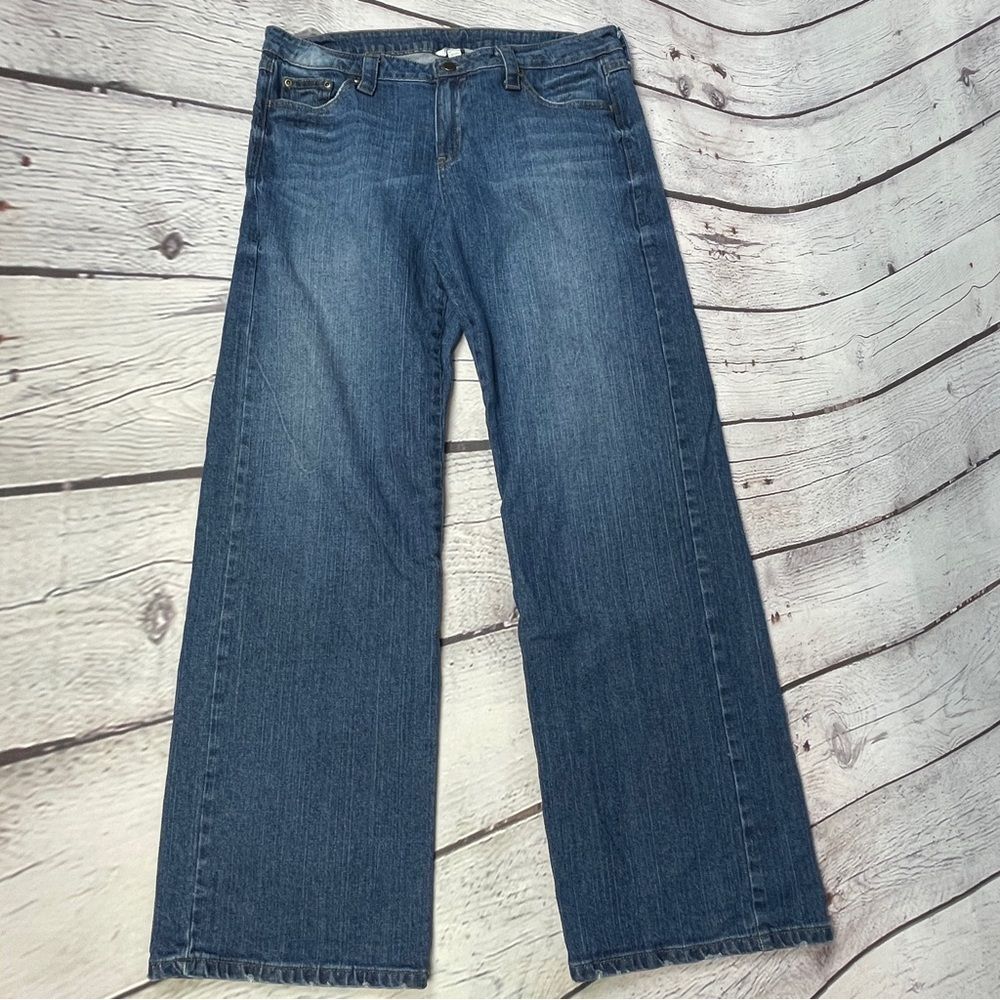 GARNET HILL blue wide leg jeans, size 8L - Picture 6 of 12